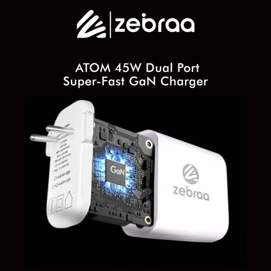 Zebraa Atom 45W GaN Fast Charger Zebraa