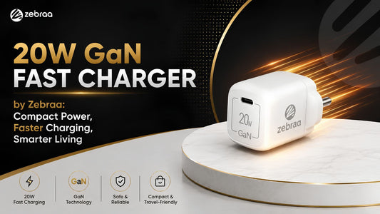 20W GaN Fast Charger by Zebraa: Compact Power, Faster Charging, Smarter Living Zebraa