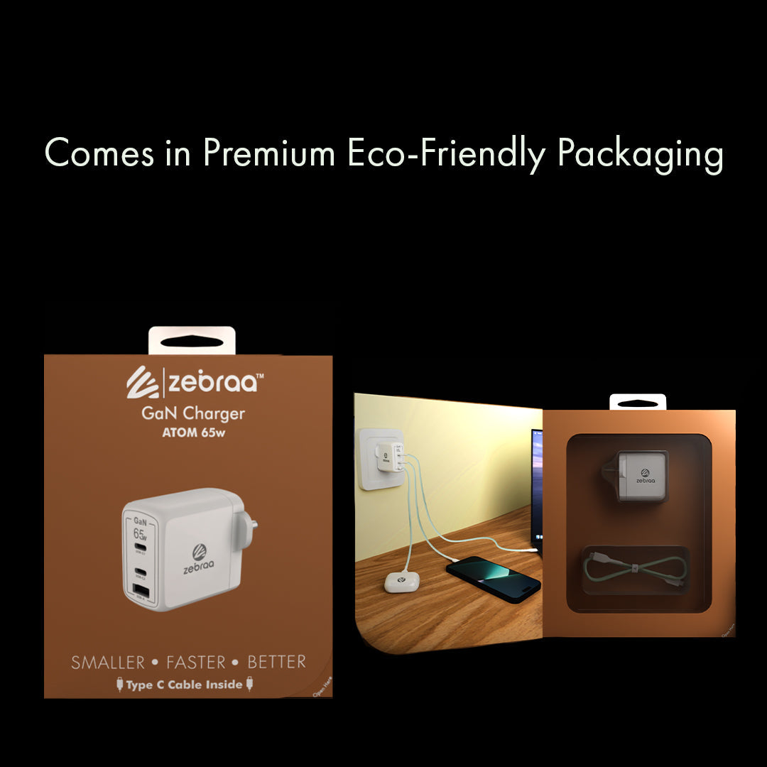 Zebraa Atom 65W GaN Fast Charger Zebraa