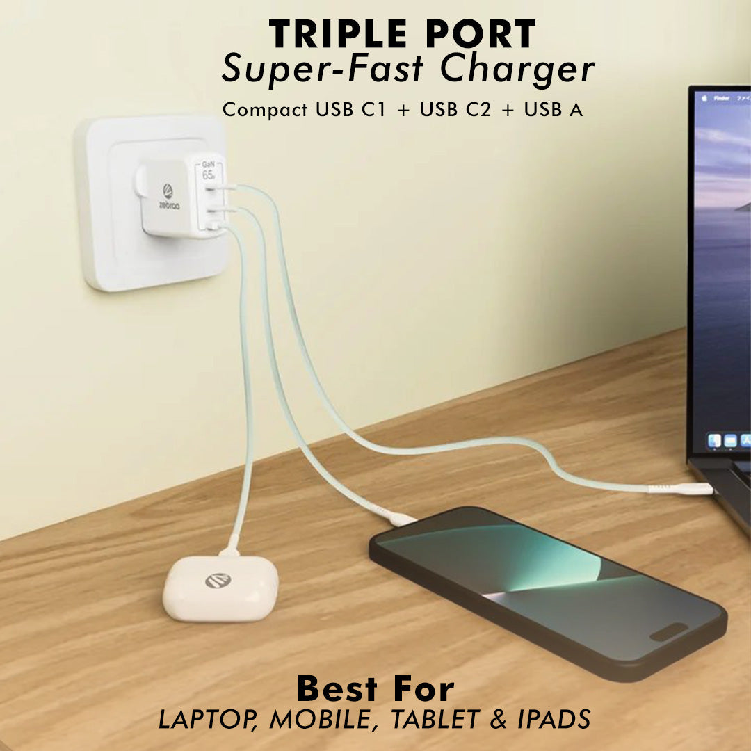 Zebraa Atom 65W GaN Fast Charger Zebraa