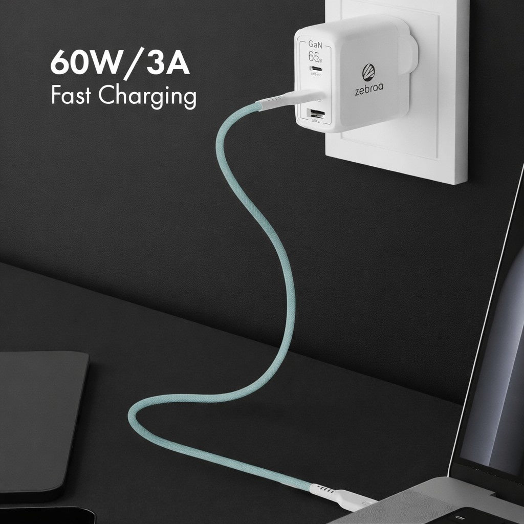 Zebraa C to C 60W Fast Charging Cable Zebraa