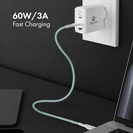 Zebraa C to C 60W Fast Charging Cable Zebraa