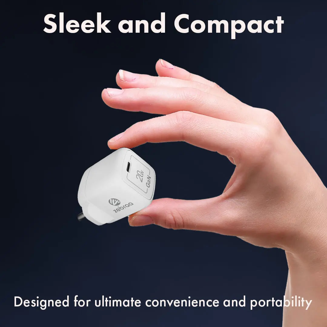 Zebraa Atom 20W GaN Fast Charger Zebraa