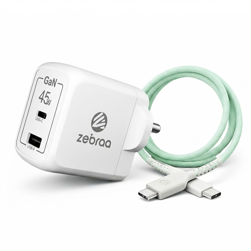 Zebraa Atom 45W GaN Fast Charger Zebraa
