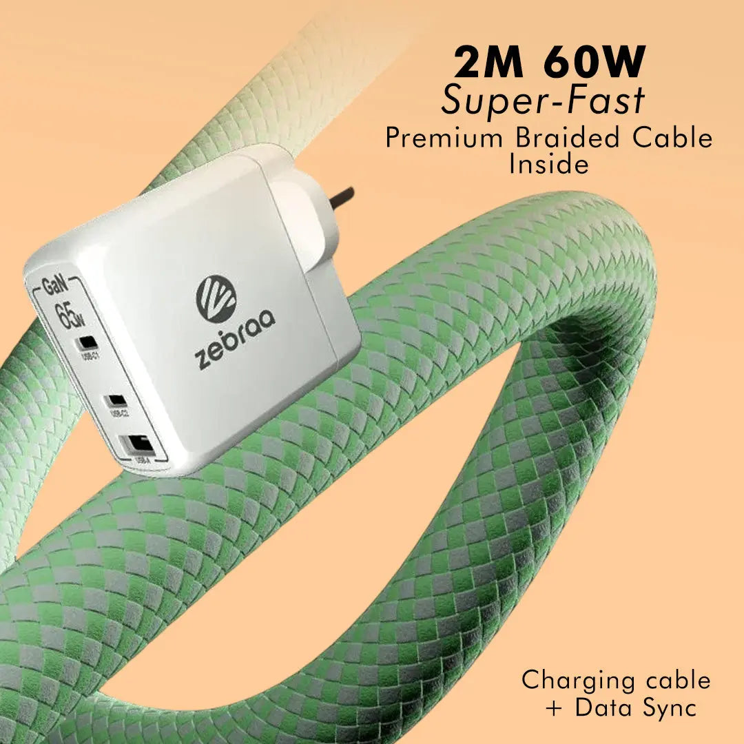 Zebraa Atom 65W GaN Fast Charger Zebraa