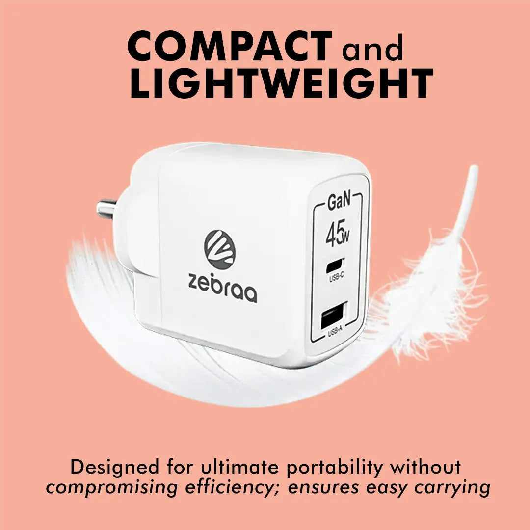 Zebraa Atom 45W GaN Fast Charger Zebraa