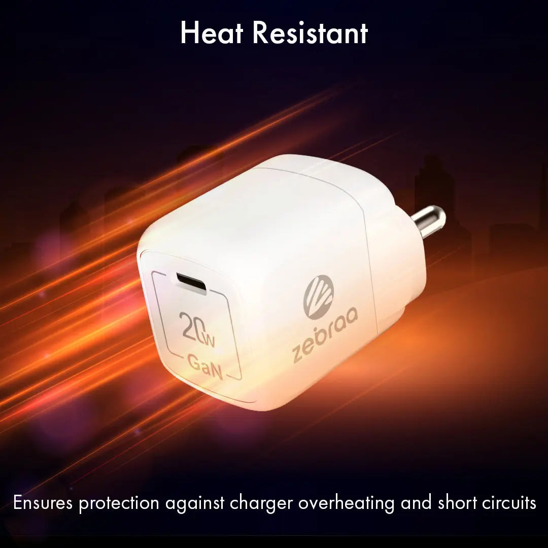 Zebraa Atom 20W GaN Fast Charger Zebraa