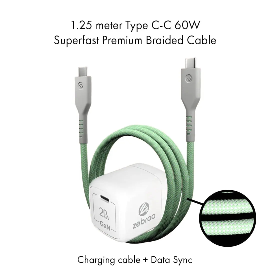 Zebraa Atom 20W GaN Fast Charger Zebraa