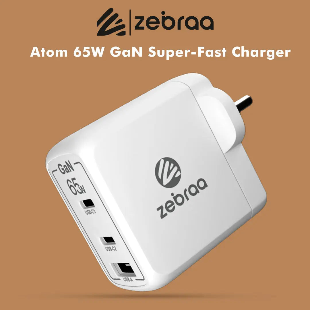 Zebraa Atom 65W GaN Fast Charger Zebraa