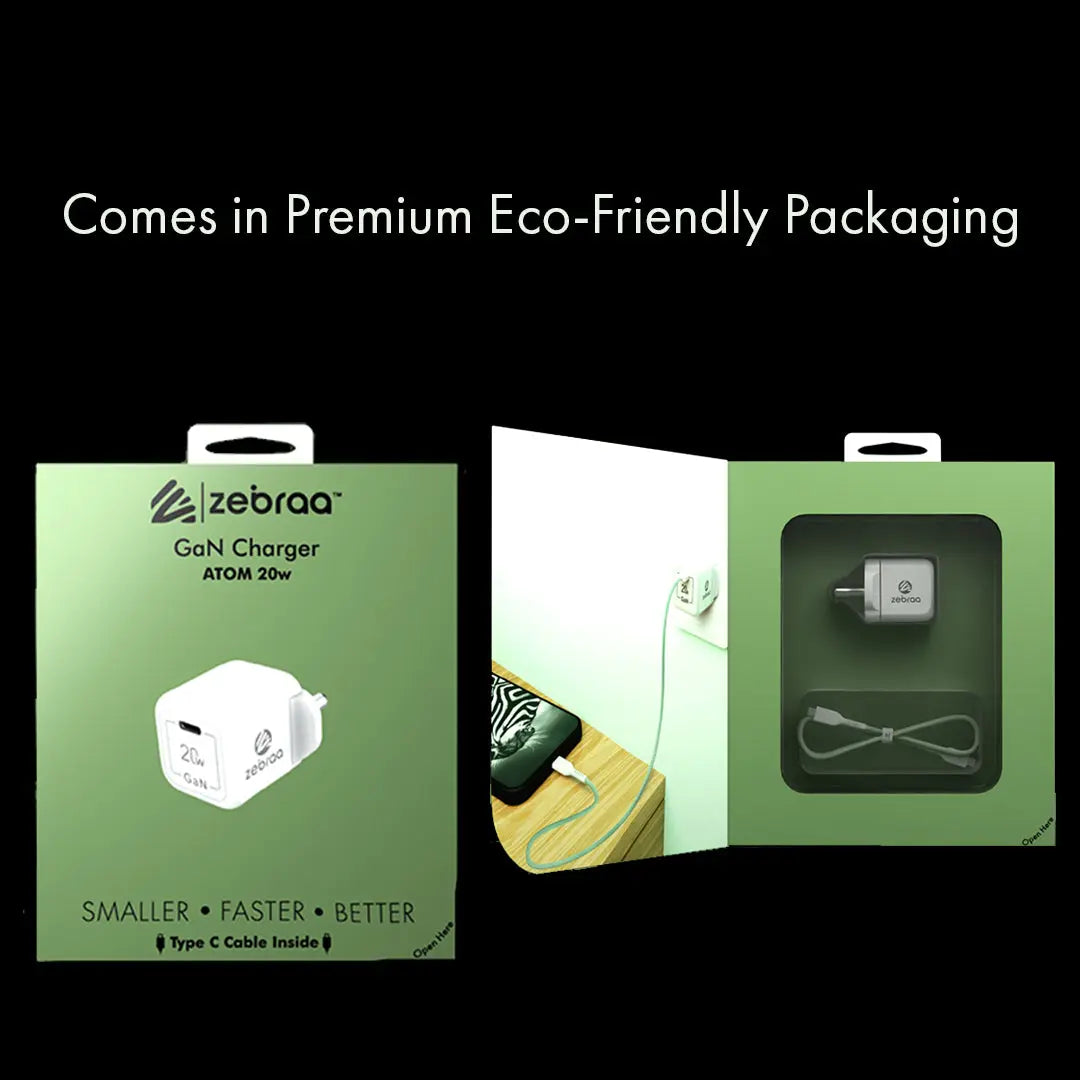 Zebraa Atom 20W GaN Fast Charger Zebraa