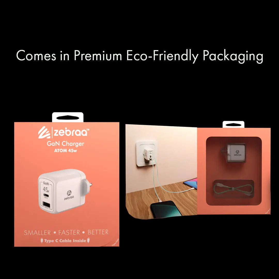 Zebraa Atom 45W GaN Fast Charger Zebraa
