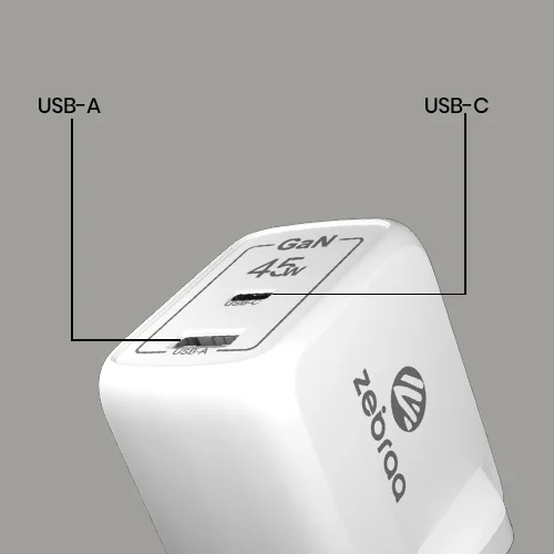 zebraa 45w gan charger specification